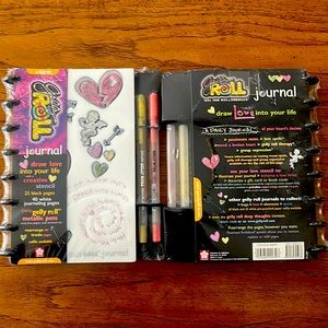 ✨NIP Y2K Sakura Refillable Gelly Roll Journal - Black Paper + Gel Pens - LOVE